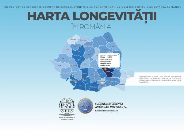 harta longevitatii in romania studiu initiat de senatul stiintific al fundatia dan voiculescu pentru dezvoltarea romaniei confirma secretul zonelor albastre