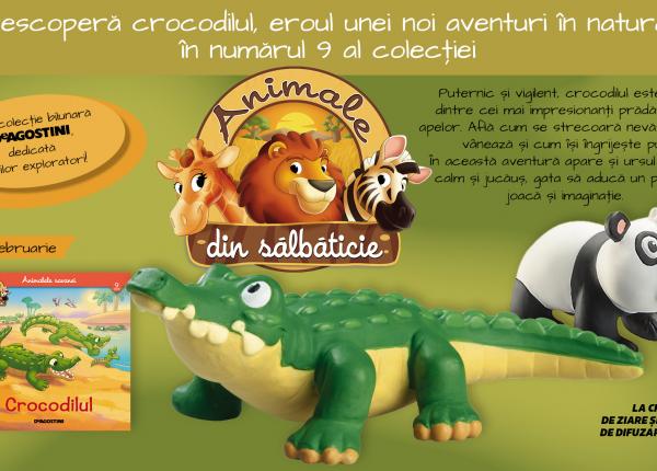 descopera crocodilul si ursul panda intr o noua aventura din colectia animale din salbaticie numarul 9 acum la chioscuri