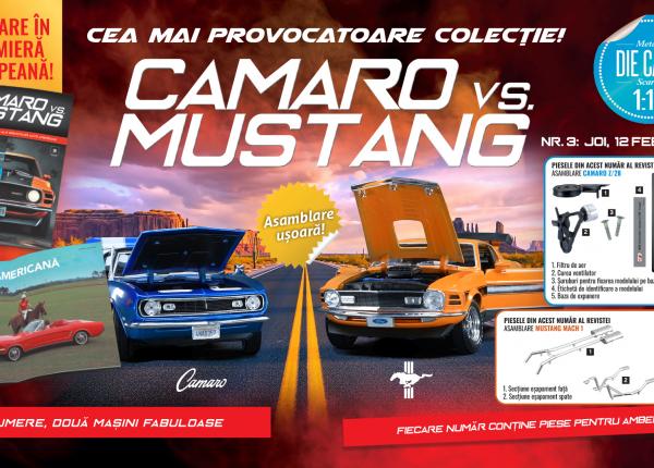 camaro vs mustang colectioneaza si construieste machetele celor doua masini legendare piese noi de maine la chioscuri