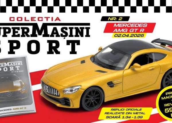 mercedes amg gt r in colectia supermasini sport revista si macheta metalica de joi la chioscuri