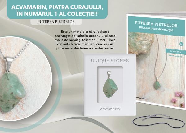 colectia puterea pietrelor aduce o serie de pietre naturale pe care le poti purta ca pandantiv numarul 1 acvamarin